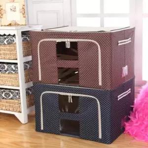 박스 옷 도트 와이어 수납 보관함 정리함 44L 수납함