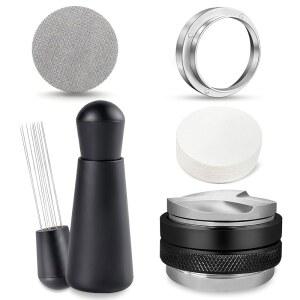 [미국배송] 54MM 에스프레소 액세서리 키트 5-IN-1 BREVILLE 포타필터 바리스타 익스프레스 프로 터치 밤비노 - 듀얼 헤드 탬퍼 & 디스트리뷰터 WDT 툴 투약 깔때기 퍽 스크린 여과지용