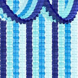 12피스 블루 파티 장식, 걸이용 종이 스트리머 화환 여성 남아 남성 베이비 샤워 웨딩 졸업 수중 테마 배경 장식 생일