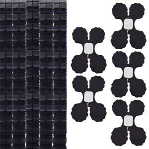 Yosawa 10피스 네잎 클로버 종이 꽃 화환 장식 스트리머 걸이식 티슈 걸이 웨딩 베이비 샤워 정글 생일 열대 파티 축하 (SC-블랙