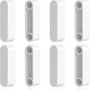 8Pc 옷장 막대 끝 캡 플라스틱 개스킷 도구 시스템 부품 - 막대용 흰색 ABS 스페이서 전선 선반 옷장을 더