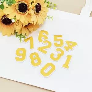 노랑 의류 의류리폼 열접착패치 숫자 패치 열접착패치 의류리폼 옷리폼 의류자수 와펜