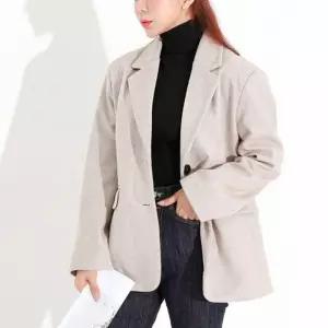 여성 외출 패션 핏좋은 오버핏 모직 자켓 반코트 겨울롱 루즈핏롱 코디 양면 양털 J7