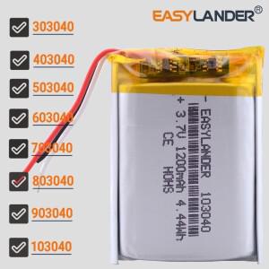 3라인 3.7V 800mAh 603040 리튬 Lipo 이온 폴리머 배터리