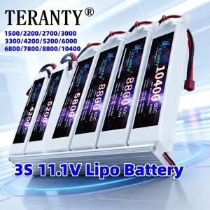 TERANTY 3S 11.1V 60C 리포 배터리 1500/2200/2700/3000/3000/10400mAh 고방전 전력 RC 비행기 드론 자동차