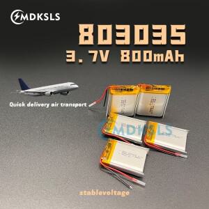 3.7V 800mAh 리튬 폴리머 LiPo 충전식 배터리 803035 전원 Mp3 패드 DVD 전자 책 블루투스 헤드셋 스마트