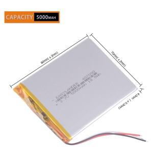 3선 307090 3.7V 5000mAh 충전식 리튬 이온 폴리머 배터리 Lipo