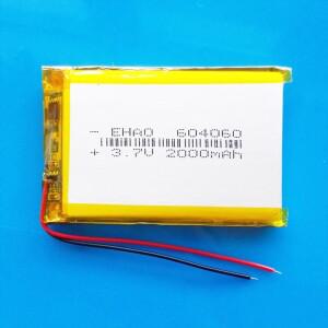 3.7V 2000mAh 리튬 폴리머 충전식 배터리 Lipo 셀 교체 DVD 블루투스 GPS 유선 마이크 오디오 컴퓨터 60406