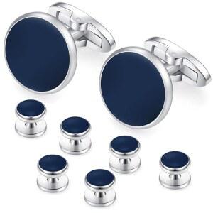 허니 베어 8개 세트 남성 프렌치 셔츠 턱시도 웨딩용 커프스 링크 및 스터드