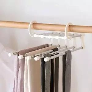 [생활] 바지걸이 5단 수납 화이트 바지행거 논슬립