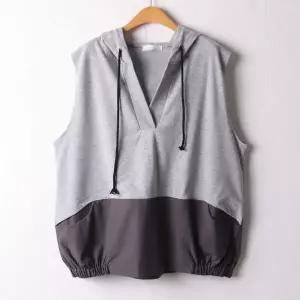 [하프클럽/] 반오픈배색후드조끼 IRI435M603 빅사이즈