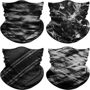 남성용 라우즈크 4팩 넥 게이터 여성용 페이스 커버 마스크 헤드 랩 발라클라바 헤드웨어 반다나 헤드밴드