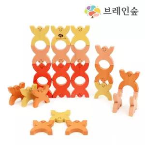 패턴 곡선아트 블록쌓기놀이 도미노게임 24p 수블록 생일선물 유아용 유치원교구 5살