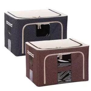 와이어 옷 보관함 수납 66L 수납함 도트 정리함 박스