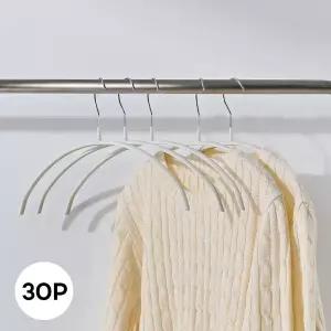 베스트하임 제넥스 어깨뿔방지 논슬립 옷걸이 30P 라운드 와이셔츠 니트 바지걸이 치마 집게 행거