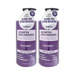 쿤달 허니 앤 마카다미아 네이처 트리트먼트 대용량 화이트머스크 718ml 2개