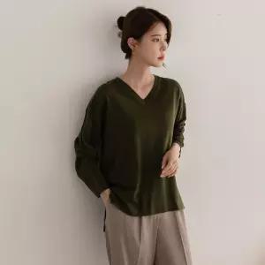 [66-110] 가오리 루즈 브이 니트 티