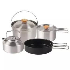 냄비세트 캠핑 스텐 4종 코펠세트 휴대용 접이식 냄비 포트세트