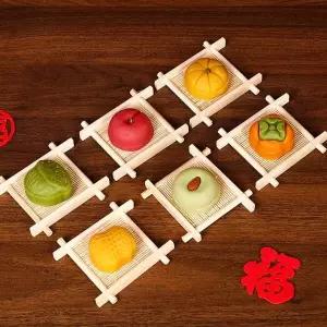 대나무 컵받침 티코스터 떡 화과자 종지 샷잔받침 8cm 떡트레이