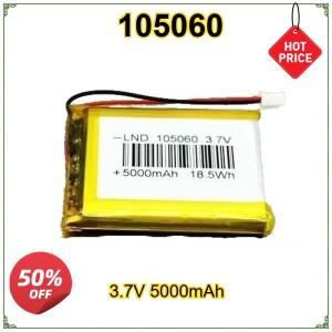 105060 3.7V 5000mAh 폴리머 리튬 충전식 배터리 전원 은행 GPS 로케이터 LED 조명 범용 Bateria