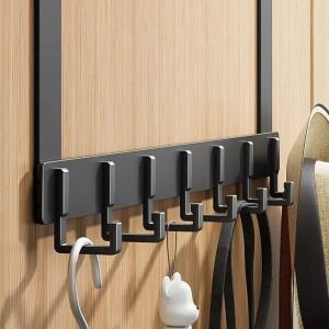 문걸이 보관함 정리함 위에 6개의 후크 옷 코트 모자 수건 홈  랙 욕실 주방 액세서리 홀더