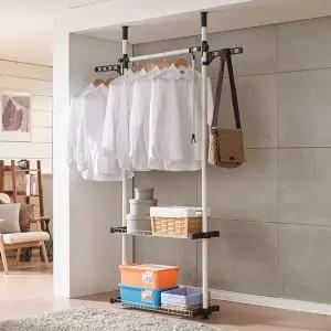 버원행거 38파이 102폴 수납식 드레스룸옷걸이 조립식 드레스 정장 철재