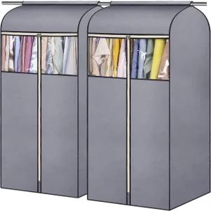 슬리핑 램 54인치 옷장 보관용 옷 가방 밀폐된 완전 재킷 코트는 깨끗한 PVC 창문이 있는 옷장용 옷걸이