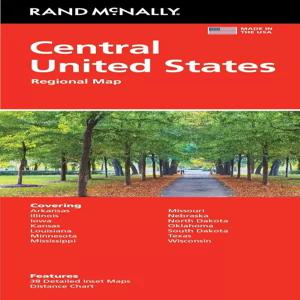 읽기 쉬운 랜드 맥널리 미국 중부 접힌 지도