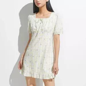 [미쏘] 스퀘어넥 플라워 미니 원피스 (MIWOWD511G-T)