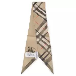 버버리 스키니 워터컬러 체크 실크 스카프 8119960