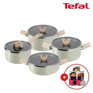테팔 인덕션 블라썸 민트 냄비 4종세트(+The미식 요리양념 1종)