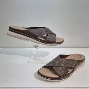 [에스콰이아] 에스콰이아 여성 발편한 경량 뮬 샌들 굽4센치 YADMSD730