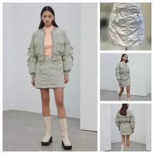 [에고이스트]포켓 포인트 셔링 미니 스커트 EQ1PS160_DG