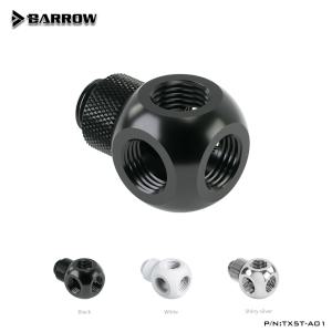 BARROW G1/4 인치 5 웨이 360 로터리 어댑터 컴퓨터 게이머 케이스 액체 루프 빌드 디스트리뷰터 블랙/브라