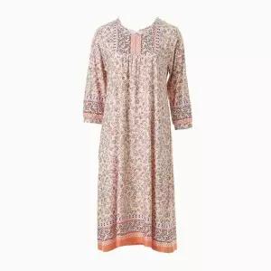 [비너스](정상) 폴리스판 꽃 보더나염 실내복 원피스_K VEVS117L_BE_T