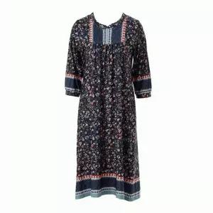 [비너스](정상) 폴리스판 꽃 보더나염 실내복 원피스_K VEVS117L_NB_T