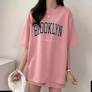 커플티 여름 외출 여행 반팔 반바지 데일리 여자 상하의 세트