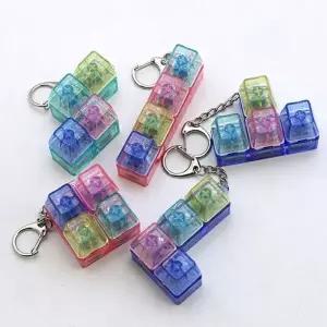 ( )테트리스 LED 불빛 클리커 딸깍이 키보드 장난감 피젯토이 키링