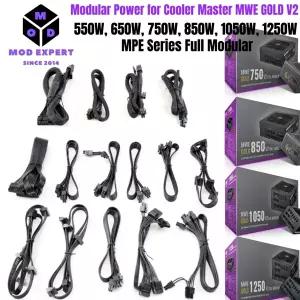 호환 쿨러 마스터 MWE GOLD V2 550W 650W 750W 850W 1050W 1250W MPE용 모듈형 전원 케이블 전선가리개 62