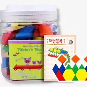 원목 기하도형 패턴블록 124P(1단계) 집콕 소근육발달 창작