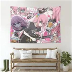 ZLIENSZU 보치 더 락 만화 벽걸이 일본 애니메이션 스타일 태피스트리 독특한 미적 장식 사진 배경