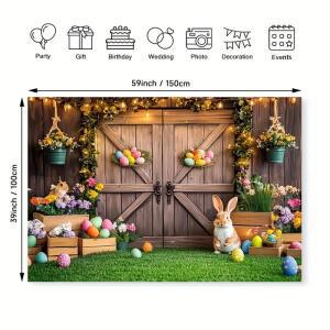 VIKAMA 봄 부활절 태피스트리 빈티지 풍경 벽 예술 홈 장식 정원 잔디 배경 사진 파티