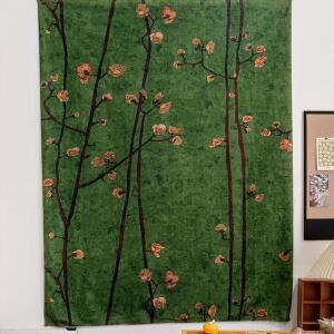 레트로 플로럴 벽걸이 태피스트리 장식 천 커피숍 밀크티숍 배경 소품 사진 촬영용