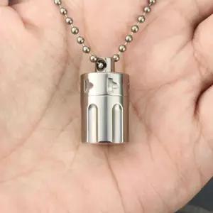 제통 알약통 휴대용 목걸이 티타늄 약통 키링 비상약
