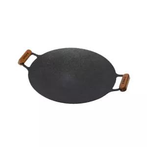 (정품) 코베아 프라임라운드그리들39 캠핑 요리 통주물 경량 우드손잡이 시즈닝필요없음 KECO9JT-03BK