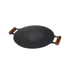 (정품) 코베아 프라임라운드그리들33 캠핑 요리 통주물 경량 우드손잡이 시즈닝필요없음 KECY9JT-06