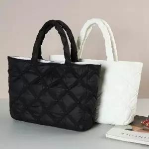 대형 퀼팅 패딩 가방 여성 토트백