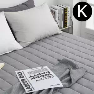 침대매트 샤이니 40수 순면 누빔 매트리스커버 킹K 그레이