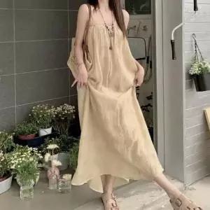 여성 에스닉 민소매 썸머 롱원피스 휴양지 롱드레스 원피스