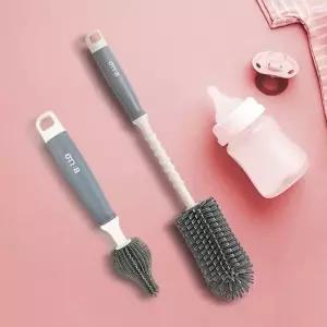 납작모젖병솔세트 젖병세척솔 아기 미니실리콘 젖꼭지 젖병솔 젖병세척솔 텀블러세척솔